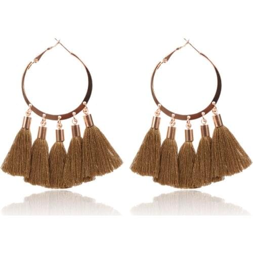 HC New Arrival Long Boho Earrings Women Fashion Trendy Jewelry Bohemian Tassel Earrings oorbellen Gold Color Wedding Earrings F