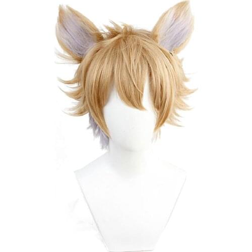 Anime Twisted Wonderland Cosplay Ruggie Bucchi Short Wig Halloween Carnival Wigs Cosplay Prop+Free Wig Cap