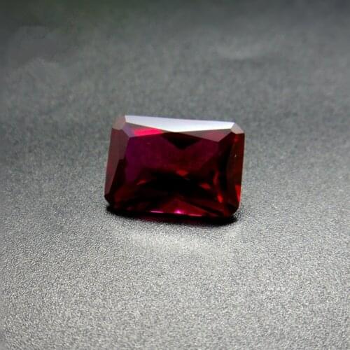Ruby Rectangle Faceted Gemstone Radiant Cut Ruby Gem Blood-red Ruby 6 Sizes to Choose GR33