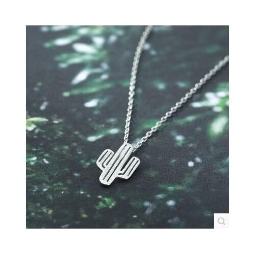 RYOUCUTE Boho Vintage Silver Color Jewelry Long Chain Korean Cactus Necklaces For Women Wedding Kolye Collares Bijoux