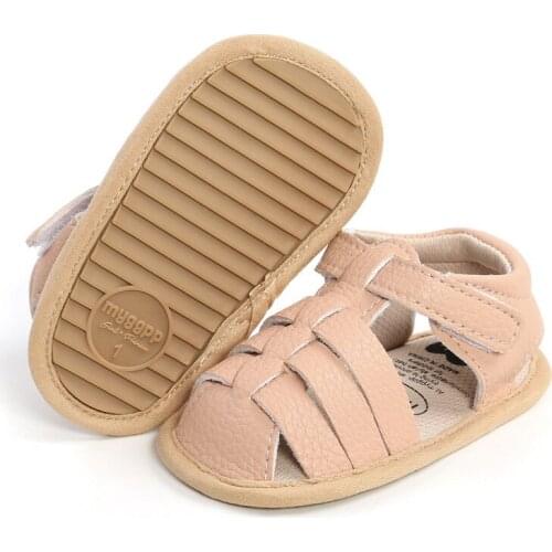 Fashion PU Baby Non-Slip Sandals Summer Children Boys Girl Closed Toe Walking Shoes 0-18 Months Baby Sandals детские сандалии