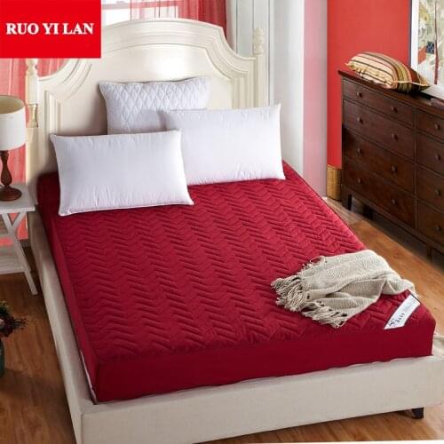 Quilted Mattress Protective Cover with Rubber with Stuffing/Fillings/Pad Thin Sanding Cotton for Four-Seasons Mattress Topper