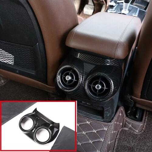 Carbon Fiber For Alfa Romeo Stelvio 2017-2018 ABS Plastic Rear Air Conditioning Vent Outlet Cover Trim Car Accessories