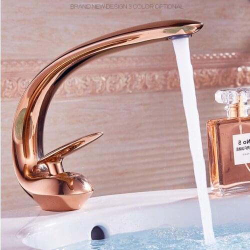 Vidric Basin Faucets Black Oil Brushed /Rose Gold Bathroom Faucet Basin Tap Rotate Single Handle Hot and Cold Water Mixer Taps