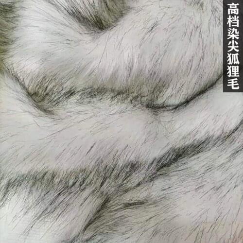 High grade Plush dyed Imitation Fox Fur Fabric 1200g Faux Fur Fabric For collar coat carpet background homedecor 50X170CM