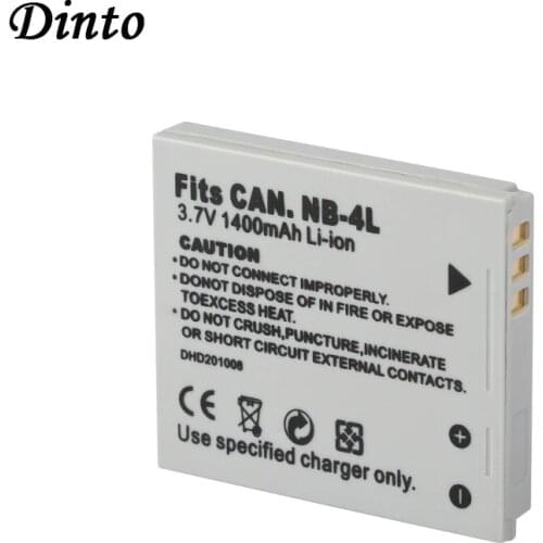 Dinto NB-4L 1400mAh Replacement Digital Camera Li-ion Battery Pack for Canon IXUS 30 40 50 55 60 65 70 75 NB4L NB 4L