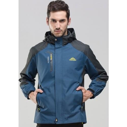 Men Rain Jacket Waterproof Hiking Jackets Women Autumn Outdoor Sports Camping Coat Climbing Trekking Windbreaker Travel Blue