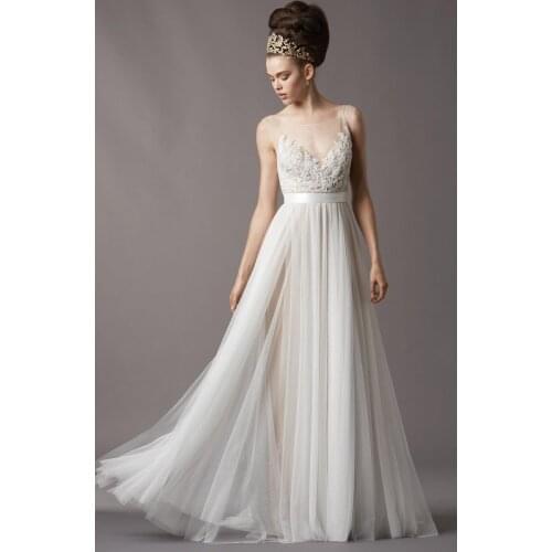 Free shipping 2021 woman designer lace princess brides maid vestidos formal long tulle mariage elegant Bespoke Wedding Dresses