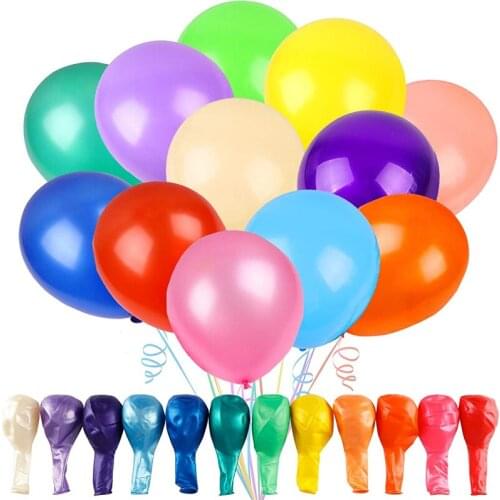 100/50Pcs Multicolor Round Pearl Balloons Mini Bright Rainbow Latex Balloon for Balloon Baby Birthday Wedding Graduation Decro