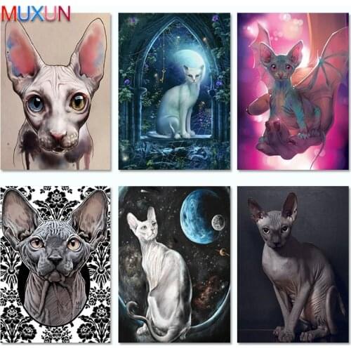 3D Diamond Embroidery Sphinx Cat Diamond Mosaic Set Sqauare 5D Diy Diamond Painting Animal Picture Rhinestone Mosaic Home Decor