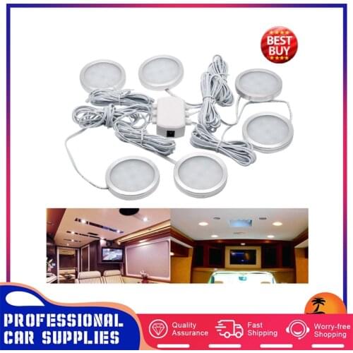6pcs 12V LED Down Light Cabin Ceiling Lamp Caravan Camper Car RV Cool White Light 6500K