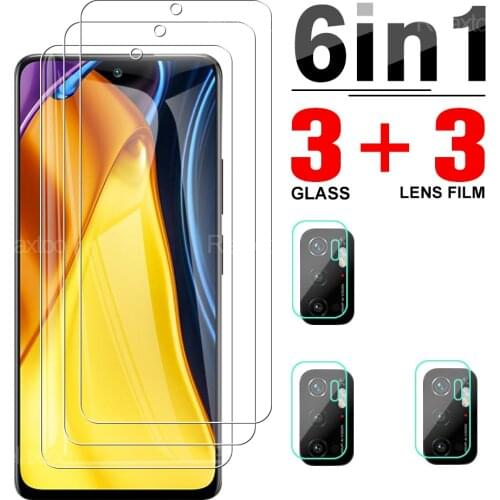 6 In 1 Full Cover Tempered Glasses Protector For Xiaomi Poco M3 Pro 5G Camera Lens Protective Glass For Poxo Poko M 3 M3Pro 6.5"