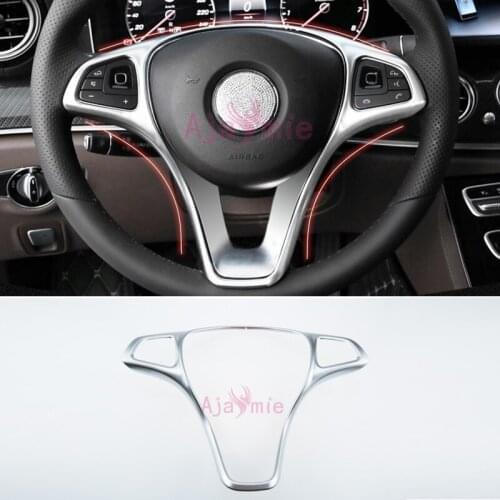 Accessories Fit For Mercedes Benz E Class W213 2016 2017 2018 Interior Steering Wheel Trim Overlay ABS Cover Chrome Car Styling