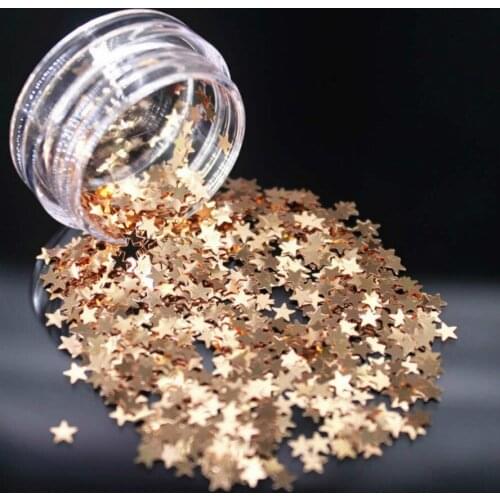 LOLEDE Darkgoldenrod Color Sequins Nail Art Glitter Flakes UV Gel Polish Star Heart Flower Paillette Decor Tools Stars