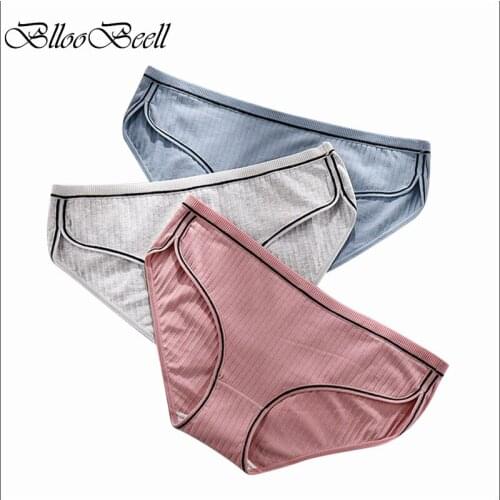 BllooBeell Large Size Womens Underwear Cotton Low-Rise Panties for Women Sexy Lace Briefs Female Striped Lingerie 2XL/3XL/4XL
