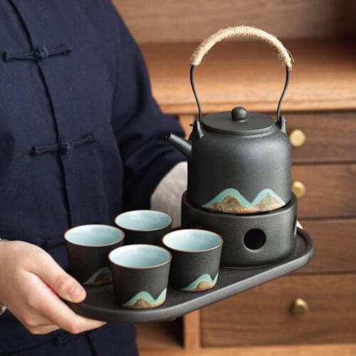 Teapot Chinese Porcelain Kung Fu Tea Set Tea Pot 350ml + 4 Cups 50ml Kung Fu Tea Cup Teapots Handmade Ceramic Kettle