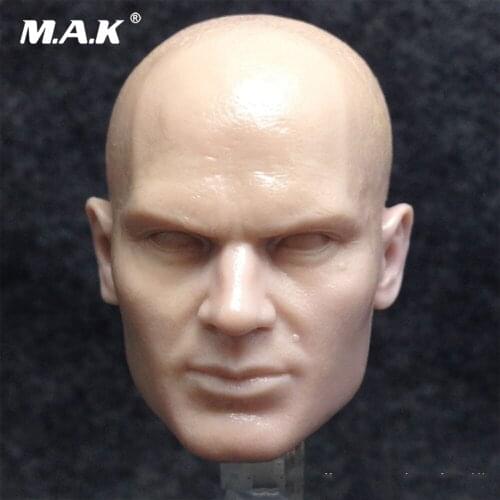 Collectible In Stock 1/6 Scale White Head Sculpt FPS Hitman Timothy Olyphant Head Carved Accessory Model for 12'' Action Figure