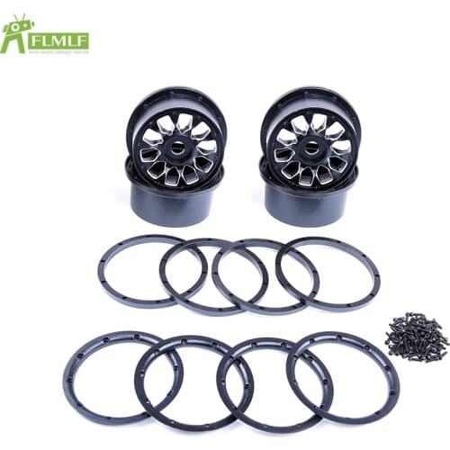 Alloy CNC Rear Wheels Hub Kit with Beadlocks Ring Set Fit for 1/5 HPI ROFUN ROVAN KM BAJA 5B SS 5T Toys Games PARTS
