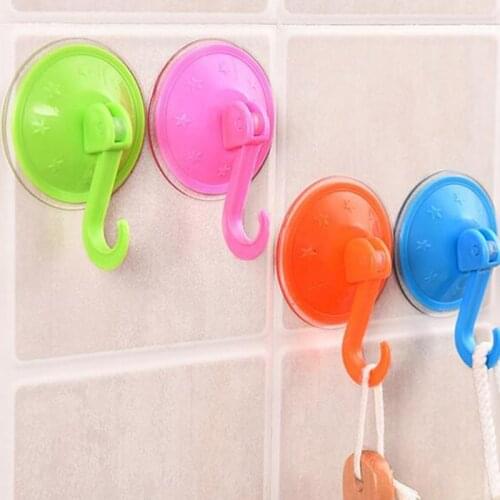 Hooks Round Strong Vacuum Holder Suction Cup Seamless Hook Hanging Removable Bathroom Kitchen Accessories Cocina wholesale