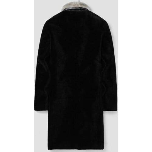 Sheep Shearling Winter Jacket Men 100%Wool Coat Real Mink Fur Collar Streetwear Jackets Chaqueta LSY022150 MY1615