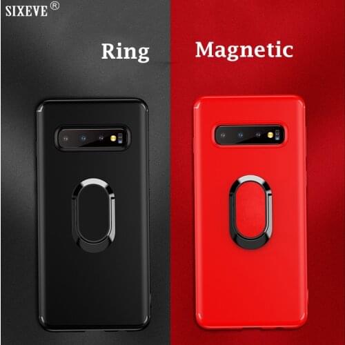 Ring Magnetic Case For Samsung Galaxy S8 S9 S10 Plus E Note 8 9 On Car Holder Mobile Phone Cover Soft Silicone Etui Back Bumper