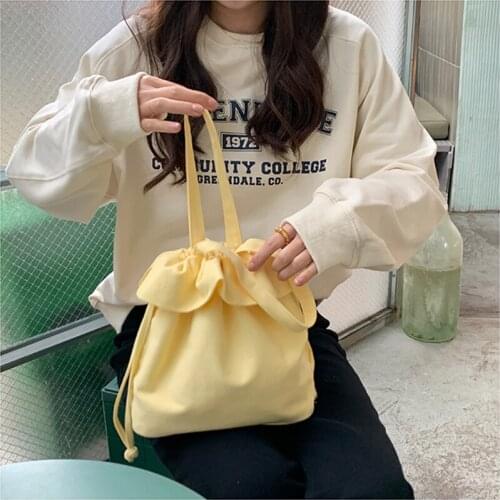 Kawaii Drawstring Handbags Bags For Women Cute Fashion Small Female Shopper Bag Mini Bucket Hand Bag for for Lady Girl