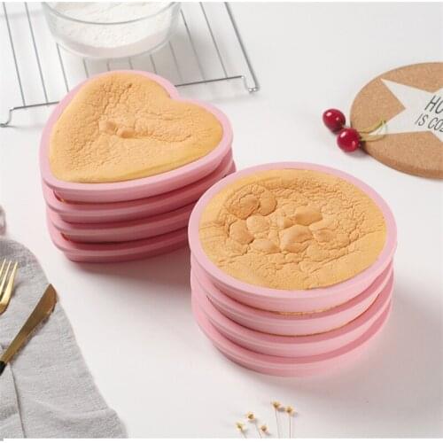 Multi Purpose Baking Pan Tools 4Pcs 4/6/10 Inch Rainbow Cake Mould Ice Trays Non-stick Platinum Silicone Round/Heart Shape Mold