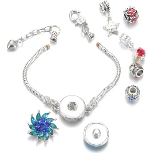 New Arrivals Link Chain Plated DIY Snap Bracelet & Bangle Snap Jewelry Fit 18mm Snap Button SZ0374b