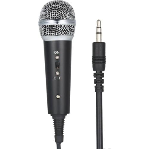 Wired Condenser Microphone Round Handheld Microphone with Tripod 3.5mm Jack for Karaoke Singing Party