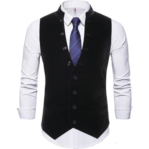 Button Decoration Black Mens Suit Vest Business Casual Sleeveless Vest Jacket Men khaki Blue Waistcoat Men 2021 new man vests