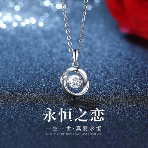 S925 Silver Eternal Love Rose Women Necklace Inlaid Zircon Indie Aesthetic Pendant Chains Jewelry 2020 on the Neck Christmas Gif