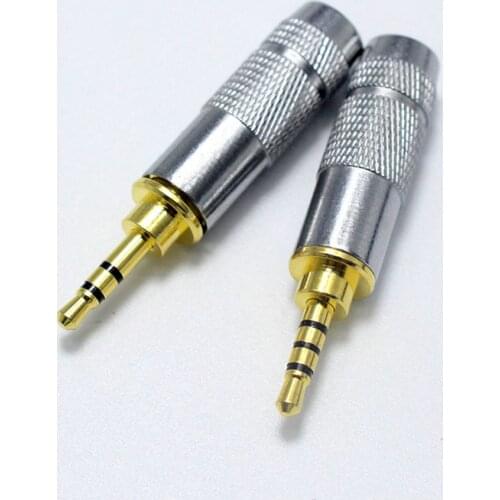2.5mm Stereo Audio Jack 3 Pole 4 Pole Male Connector Solder for Headphones Speaker Cable Adapter With Metal Shell