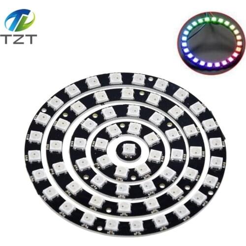 RGB LED Ring 1Bit 8Bit 12Bit 16Bit 24Bit WS2812 5050 RGB LED + Integrated Driver RGB LED Controller Module for Arduino