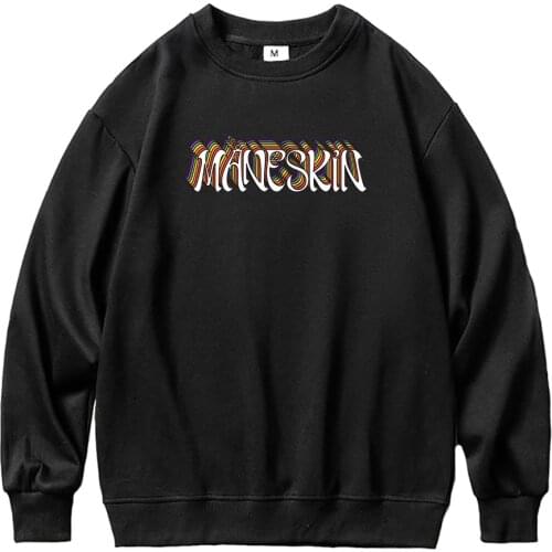 Maneskin Hoodie New Fashion Womens Oversized Loose Casual O-Neck Green Sweatshirt Hoodies Female Harajuku Fleece Pullover Hoody