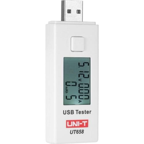 UNI-T UT658 Digital U Disk Voltmeter Ameter battery tester LCD USB Voltage Current Meter Charging Capacity Tester DC3-9V 0-3A