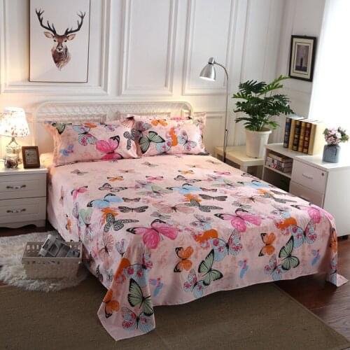 Yaapeet Home Textile Cotton Bed Sheets Bedsheets Queen Sheet Full Fitted Pillowcase Bedding Linen Sheets No King