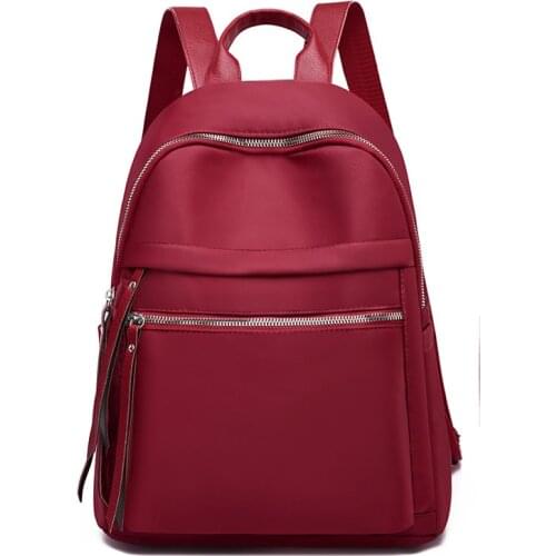 Hot Selling Womens Multifuctional Backpack 29*33*14cm Oxford Cloth Shoulder Bag with Large Capacity PU Handle Zipper Pocket