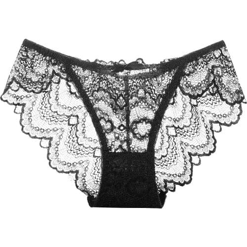 Womens Knickers Lace Sexy Panties Seamless Solid Underwear Mid Waist Woman Briefs Female Slim Breathable Ladies Underpants