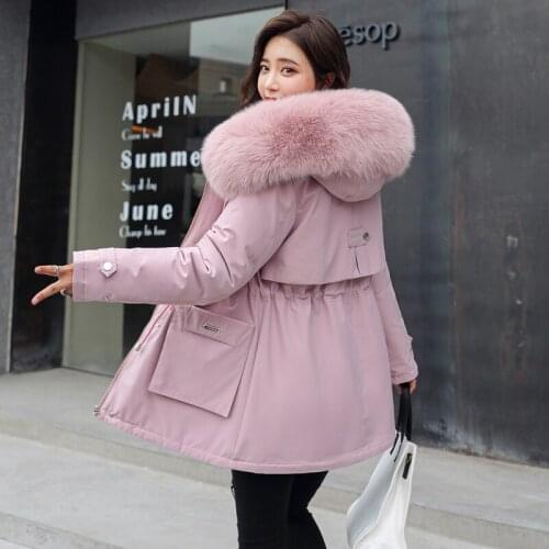 Women Thicken Parkas Fur Liner Hooded New Winter Coat Women Wadded Jacket Long Parkas Gilrs Jaqueta Feminina