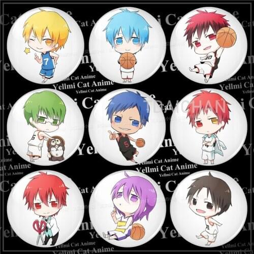 Kurokos Basketball Kuroko Tetsuya Kagami Taiga Kise Ryota Anime 58mm Tinplate Badge Pin Gift 9pcs Souvenir Collect Decoration