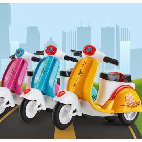 1:6 Alloy Car Model Inertia Motorcycle Childrens Alloy Three-Wheeled Motorcycle Jigsaw Mini Car Model Jewelry Childrens Gifts