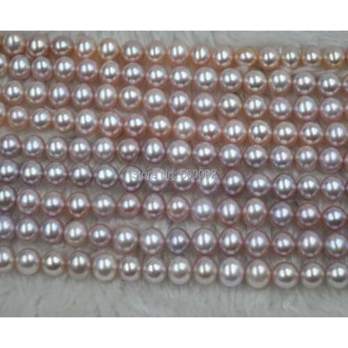 Fine 1 strand 7-8mm purple freshwater pearl 40cm free shipping