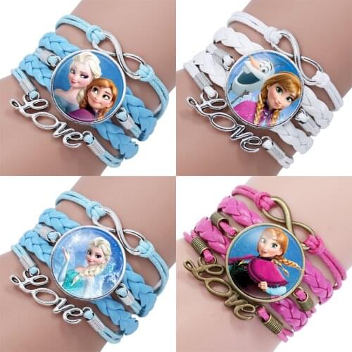 1pcs/lot Elsa Anna Princess Party gift Bracelet Supplies Elsa Anna Girl Friends favor small gift Birthday Family Party Decor