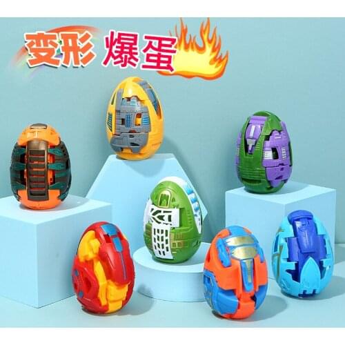 5piece/set Random Color Creative Anime Dinosaur Deformation Toy Deformation Carbot Egg Children Dinosaur Robot Boy Toy