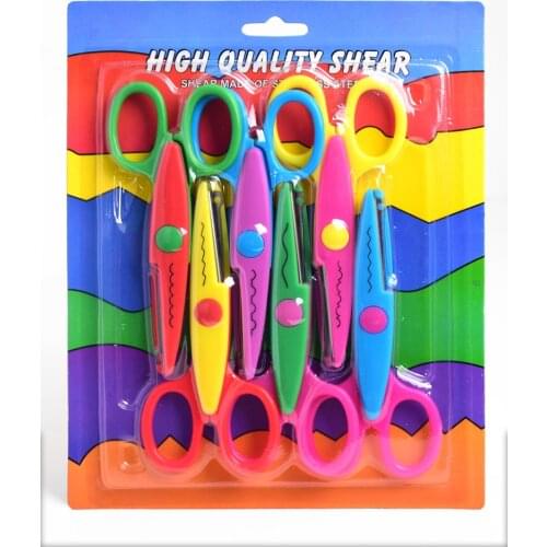 6 PCS Paper Cut Wave Edge Craft Scissors Set DIY Album Tools Manual Safe Child Scissors sewing supplies zigzag scissors