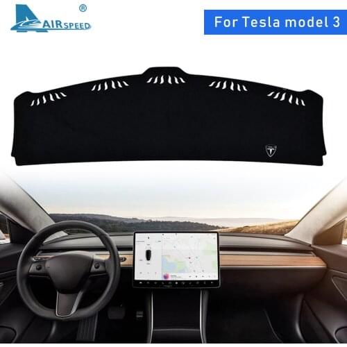 AIRSPEED Flannel Interior Car Anti Slip Dashboard Pad Central Control Cover Anti Mat for Tesla Model 3 Accessories Car Styling