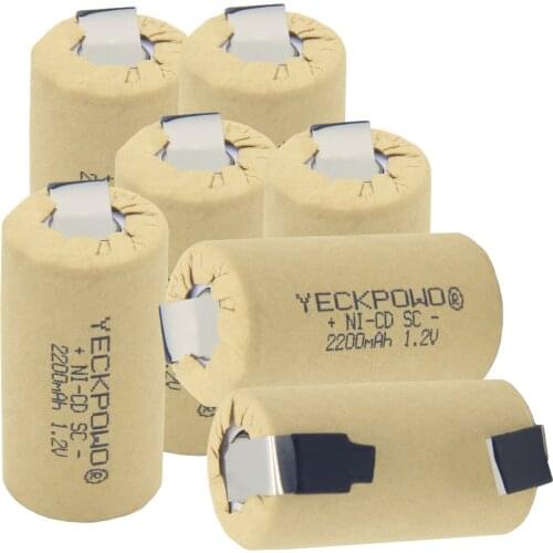 2200mAh akkus sub C battery akkumulator SC batteries NICD 1.2V soldering tape welding tabs rechargeable for USAG for B&D