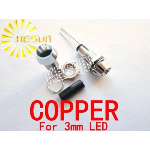 FREE SHIPPING 10PCS x 3mm Copper LED Holder Socket for 3mm LED Diodes