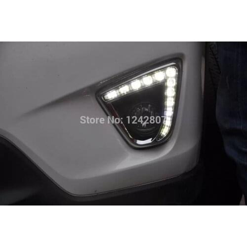 Free shipping, for 2012 Mazda cx-5 led drl daytime running light novel design with projector lens and dimmer function
