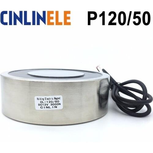 D120mm*H50mm 300KG/3000N Holding Electric Magnet Lifting Solenoid Sucker Electromagnet DC 6V 12V 24V Non-standard custom